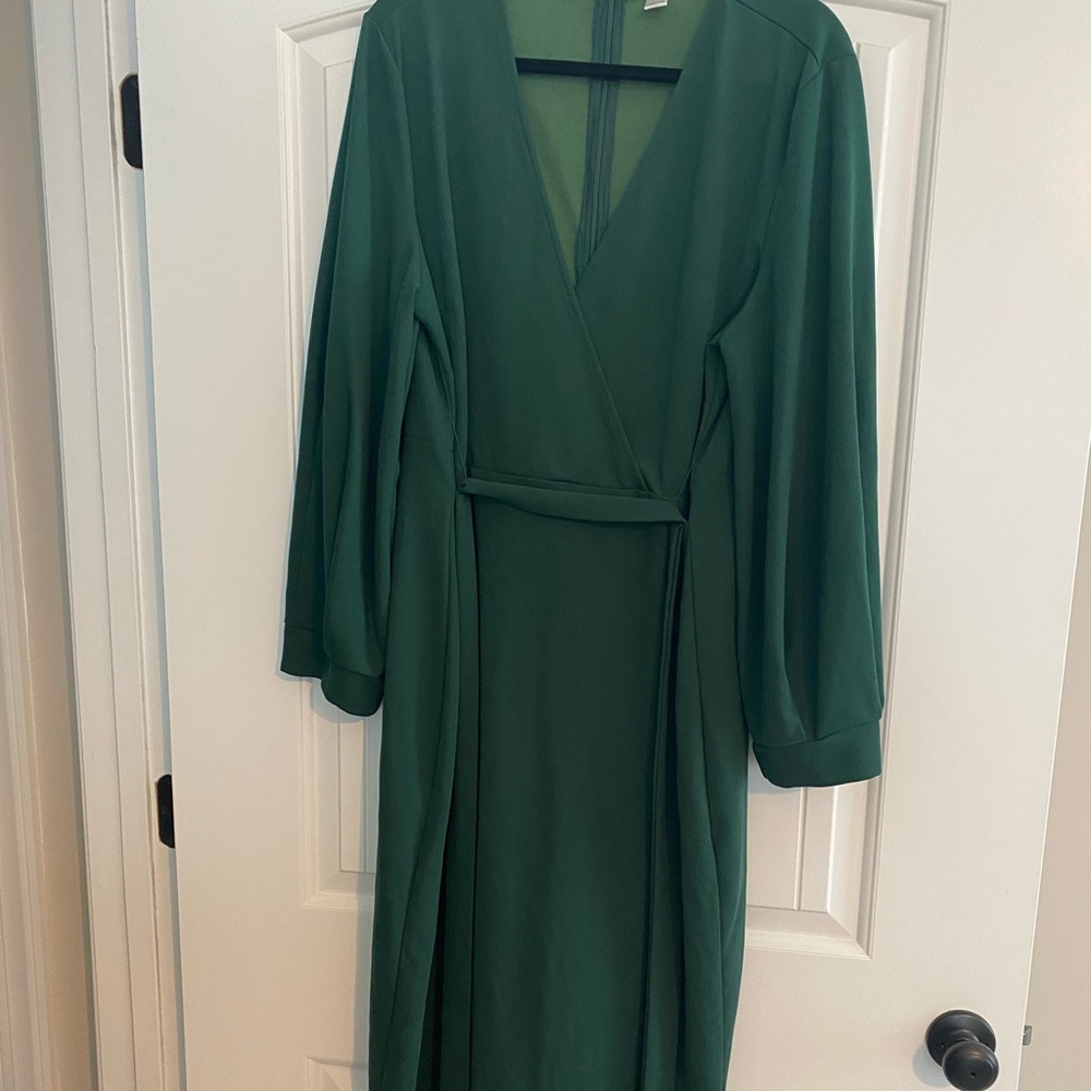V Neck Plus Size Green Bodycon Dress